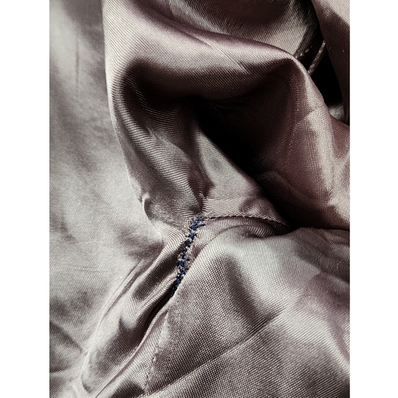 Vtg 60s grey wool mink collar crop boxy blazer suit jacket M-L - Picture 10 of 10